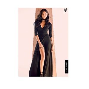 Lulus black wrap maxi dress